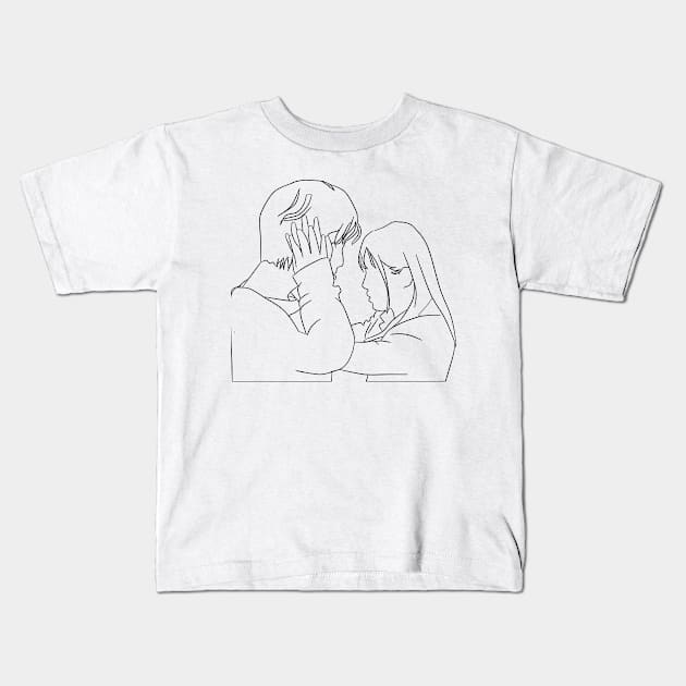 Falling High School Girl and Irresponsible Teacher Jdrama Kids T-Shirt by kart-box
